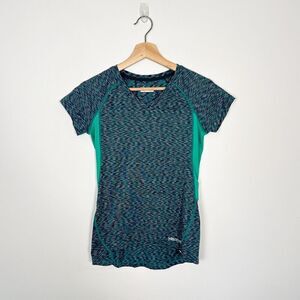 Marmot Women's Short Sleeve Athletic Top in Heathered Green